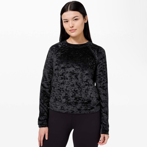 Lululemon Warm Down Crew *Crushed Velvet in Black - Picture 1 of 7